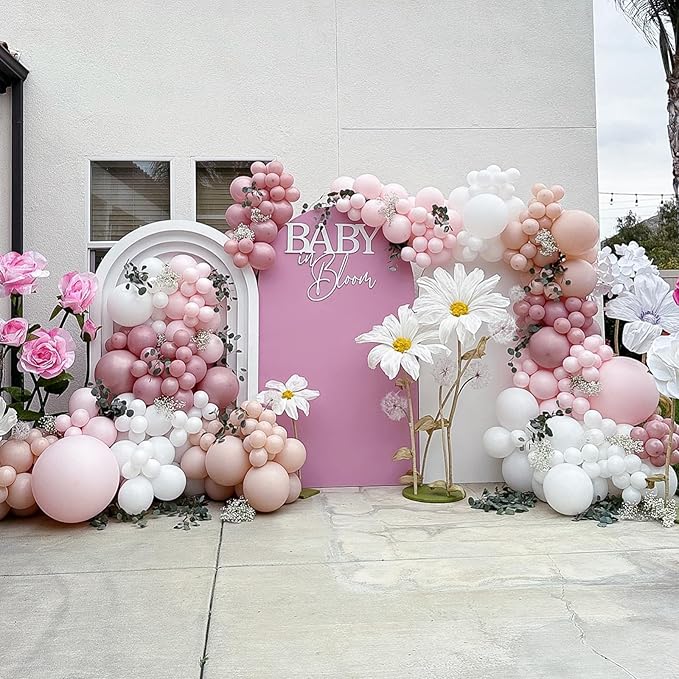 5 Inch Pink Balloons, 60 Pcs Boho Blush Pink Party Balloon Small Dusty Rose Nude Pink Balloons 5'' Mini Retro Vintage Pink Latex Helium Balloon for Girl Baby Shower Wedding Birthday Party Decor