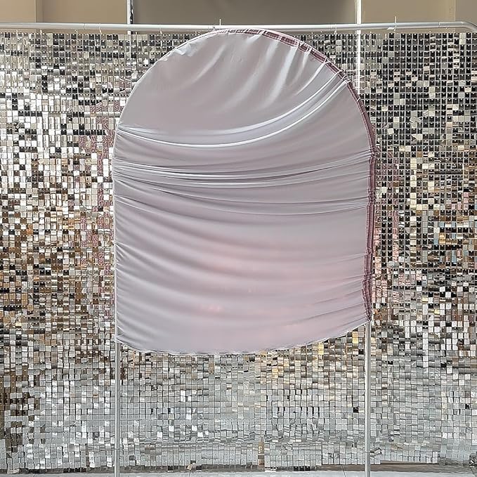 Pink Ripples Pattern Arch Backdrop Cover for Birthday Party Wedding Baby Shower Decorations Chiara Backdrops Arched Wall Frame Stands Covers Props GP-456 3ft * 6.5ft