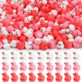 120 Pcs Valentines Day Resin Mini Ducks Valentine's Day Red Pink White Letter Tiny Resin Ducks Bulk Tiny Miniature Duck Figures for Home Tabletop Micro Garden Landscape Decoration Craft Party Favors