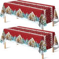 OHOME Christmas Party Decorations | Snowman Plastic Tablecloth for Christmas Decorations Indoor Outdoor Outside - Xmas Party Favors Supplies for Table Decor Backdrop Banner,2 Pack