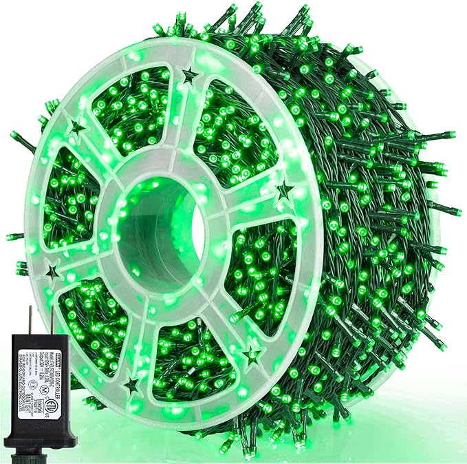 164Ft 500 LED Green St. Patrick's Day Lights, Waterproof 8 Twinkle with Memory Functions Green String Lights for Indoor Outdoor Tree Garden St. Patrick's Day Decoration