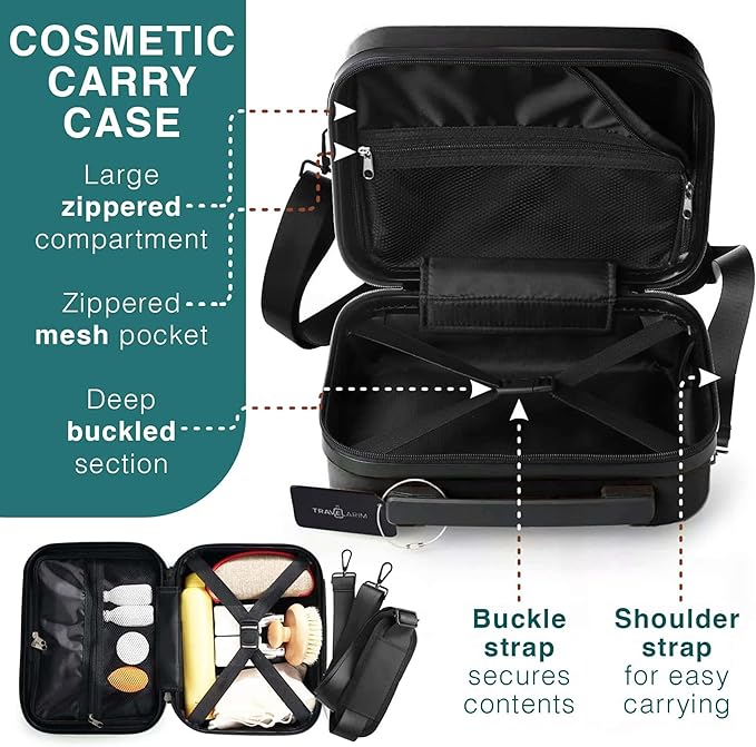 TRAVELARIM Luggage Sets 3 Piece, 20 Inch Carry on Luggage and 24 Inch Suitcases with Wheels Spinner, Durable Hard Shell Suitcase Set, Expandable Travel Suitcase, Black