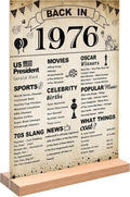 DARUNAXY 50th Birthday Party Decorations, Vintage Back in 1976 Poster Acrylic Sign with Stand 50 Year Old Party Supplies for Men& Women Vintage 1976 Table Decor 50th Anniversary Class Reunion Gifts