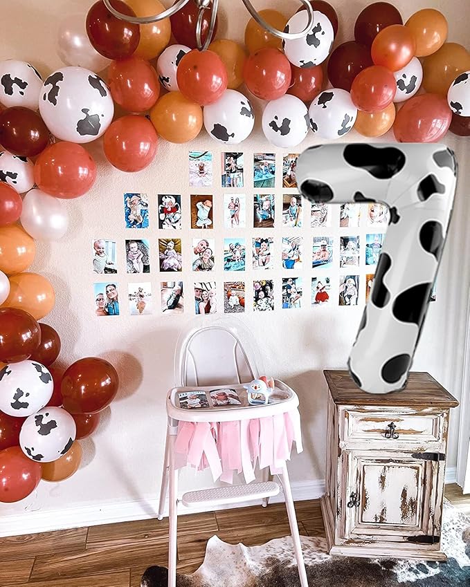 Cow Print 6 Balloon, Number Balloon 40 Inch Cow Print Party Supplies Animal Decor 6th Balloons for Birthday, 6 Birthday Balloon, Number 6 Balloon