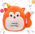 Easfan 12’’ Birthday Fox Plush Pillow Soft Fox Plush Toy Cute Fox Stuffed Animal Home Room Decoration Birthday Gift for Kids Adults,Orange, EF0087_Fox