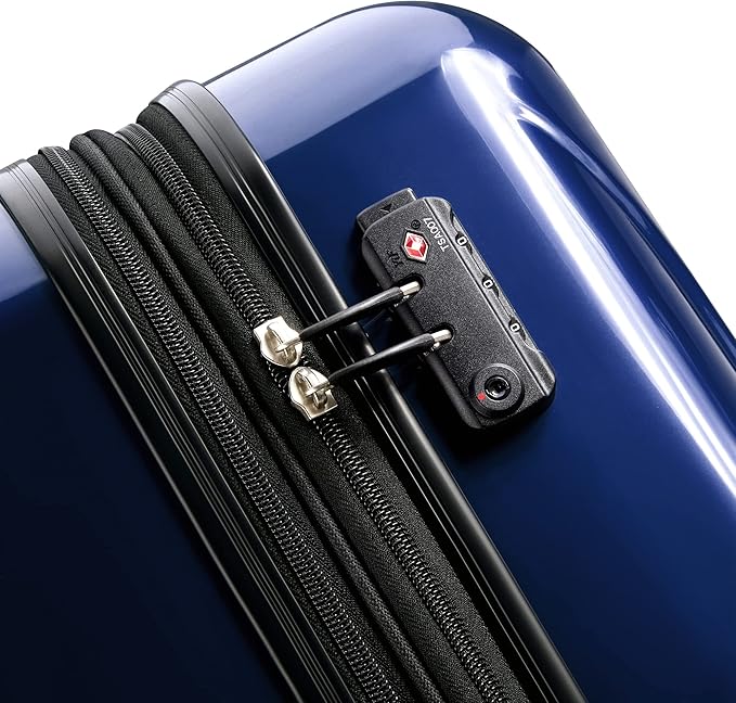 DELSEY PARIS Helium Aero Hardside Expandable Luggage with Spinner Wheels, Blue Cobalt, Checked-Medium 24 Inch