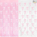 4 Pack Pink Bow Party Backdrop Decoration Pink Bow Foil Fringe Curtains for Girls Bow Birthday Baby Shower Decorations Bridal Shower Bachelorette Party Decor Supplies 3.2ft X 8.2ft