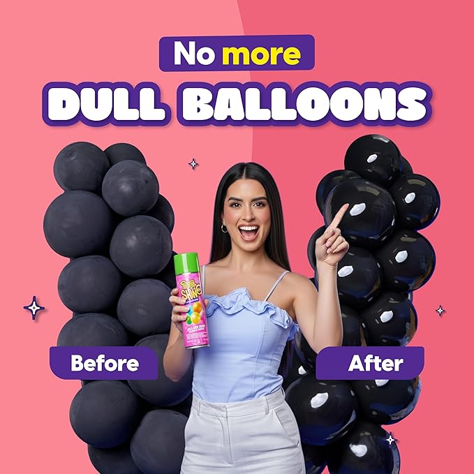 Party Shine Bubble Gum Balloon Shine Spray, Silicone Spray for Latex Balloons, Sweet Bubble Gum Scent, Waterproof, Non-Slip Formula, Balloon Spray Shine Perfect for Party Decorations, 13oz (1 Pack)