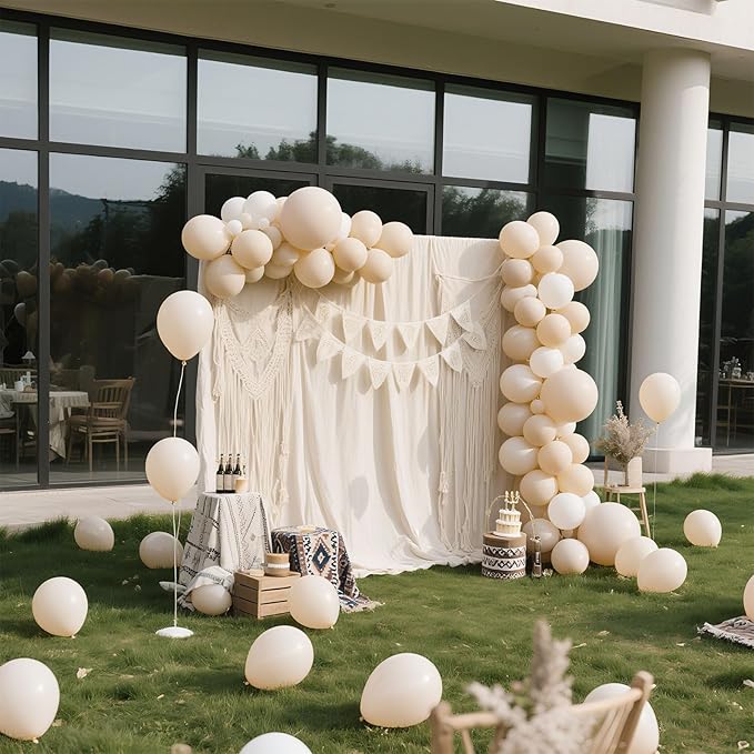 Cream Balloons 30 Pack 18 inch Latex Party Neutral Round Beige Sand White Balloons for Birthday Wedding Baby Shower Gender Reveal Party Decoration