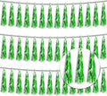 3P Metallic Fringe Tassel Banner Garland Foil Tinsel Streamer Wall Hanging Curtain Backdrop Banner for Parade Floats, Graduation Decorations, Father's Day Party Decoration(Green)