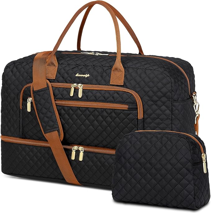 Travel Duffle Bag Weekender for Women - Carry-On Overnight Bag Personal Item Bag with Shoe Compartment & Wet Pocket Large Weekend Tote Bags with Toiletry Bag Hospital Bags for Labor and Delivery