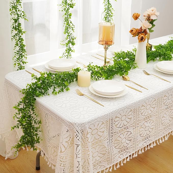 Dolicer 10 Packs Eucalyptus Garland, 60FT Faux Eucalyptus Greenery Garland, Artificial Eucalyptus Leaves Vine, Fake Hanging Eucalyptus Garlands Wedding Backdrop Arch Wall Table Party Decor (Green)