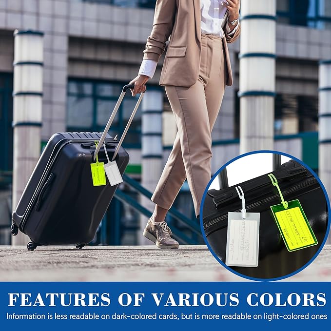 10 Pack Luggage Tags for Suitcases, Airplane Travel Essentials for Flying, International Travel Must Haves, and Luggage Accessories by Sodsay