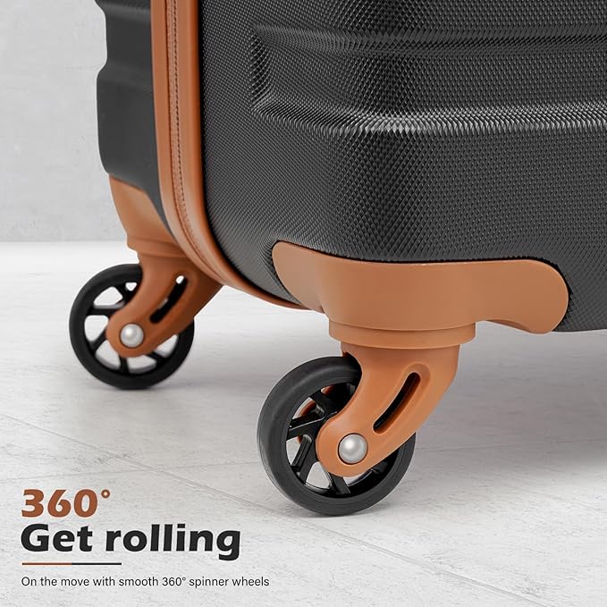 Coolife Luggage 3 Piece Set, Lightweight Durable Hardshell Suitcase set with 360° Spinner Wheels, TSA-approved Lock, Checked Family Travel Luggage sets, 16/20/24/28 Inch, Navy