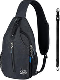 WATERFLY Small Hiking Sling Bag: Crossbody Sling Backpack Chest Bag Daypack for Men Women with Skin-Friendly Shoulder Strap