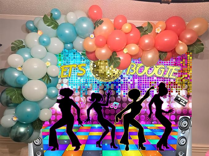 Disco Backdrop 15X10 ft Retro Glow Party 70s 80s 90s Theme Stage Dance Background Disco Party Decoration Disco Ball Banner Dance Backdrop for Birthday Party Prom Portrait Photo Props Polyester, Multi