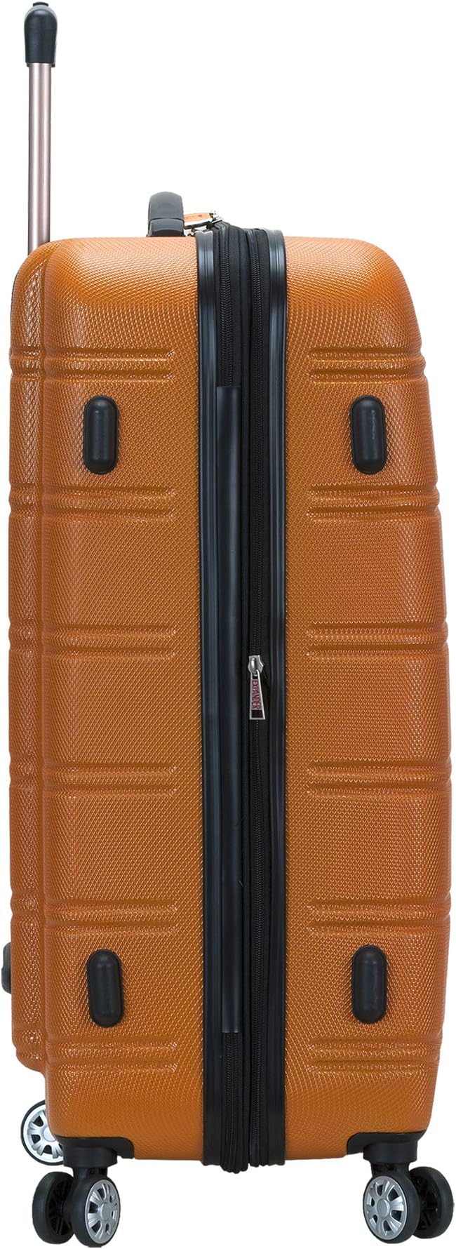 Rockland Melbourne Hardside 3 Piece Expandable Spinner Wheel Luggage Set, (20"/24"/28"), Orange