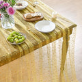 Horaldaily Yellow Gold Sparkling Star Gauze Tablecloth 60x120 Inch Rectangular, Golden Star Sequin Glitter Metallic Foil, Sheer Tulle Cheesecloth for Wedding Baby Shower Party