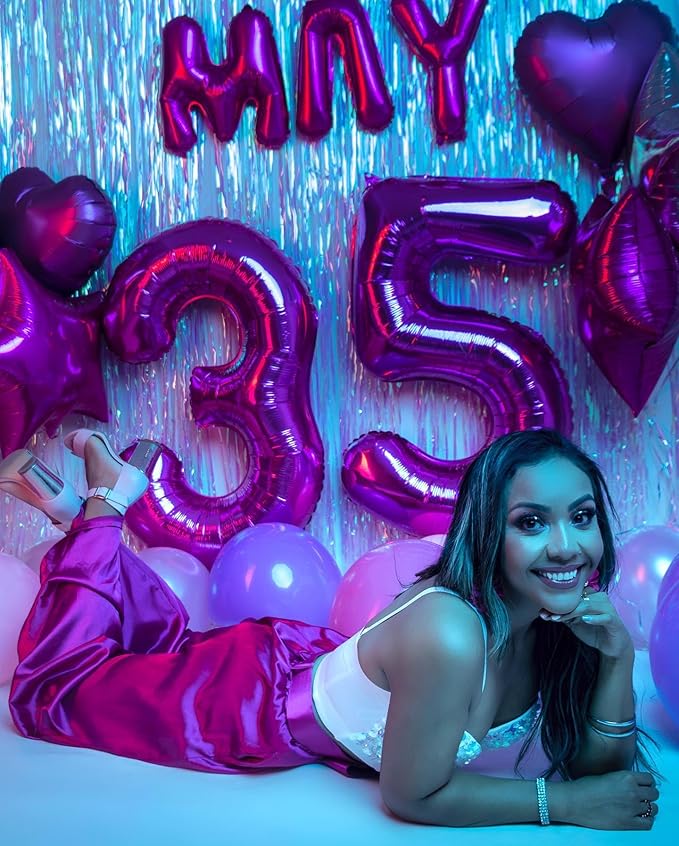 Purple Number 5 Balloon 40 Inch, 5 Balloon Number, 5th Birthday Decorations, Purple Party Supplies for Boys Girls