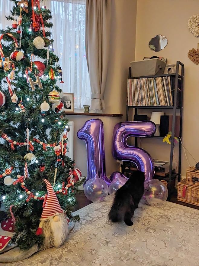 Numbers Balloon 40 Inch, Purple Balloons for Birthday Party Decoration, Large Number Two Ballon for 2, 12, 26, 27, 2026 Celebration, Graduation, Birthday, Baby Shower, Anniversary Decor