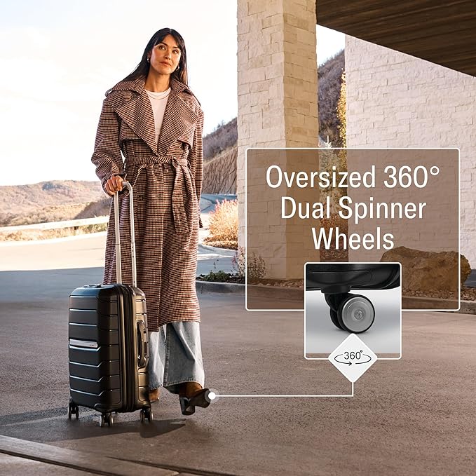 Samsonite Freeform Large Checked Luggage with Dual 360° Spinner Wheels - TSA Lock, Airline-Approved - Lightweight Durable Polypropylene Expandable Hardshell - Merlot