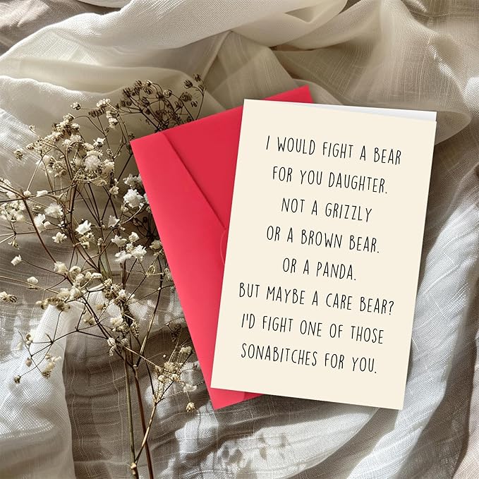 Funny Birthday Card for Daughter, Cute Daughters Bday Card from Dad Mom, Gifts for Daughter Adult
