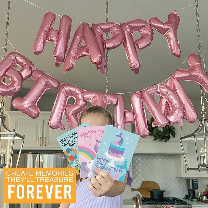 Hadley Designs Happy Birthday Cards for Kids with Envelopes - 54 Assorted Kids Birthday Cards Bulk for Classroom, Generic Children Greeting Card Pack for Students, Bday Notecards, Designed in USA