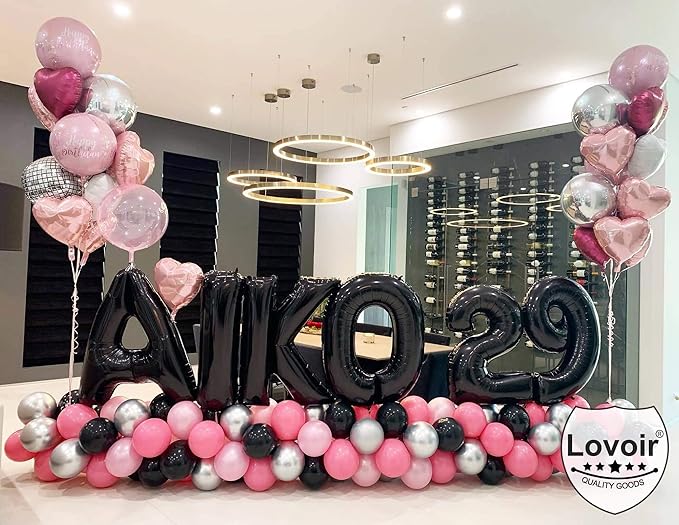 Lovoir 40 Inch Large Black Letter Z Balloons Big Size Jumbo Mylar Foil Helium Balloon for Birthday Party Celebration Decorations Alphabet Black Z