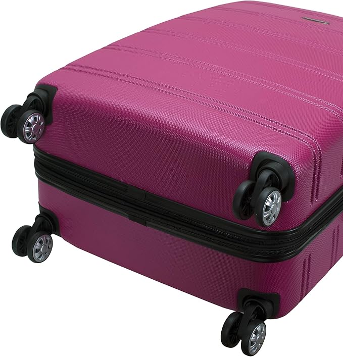 Rockland Melbourne Hardside 3 Piece Expandable Spinner Wheel Luggage Set, (20"/24"/28"), Magenta