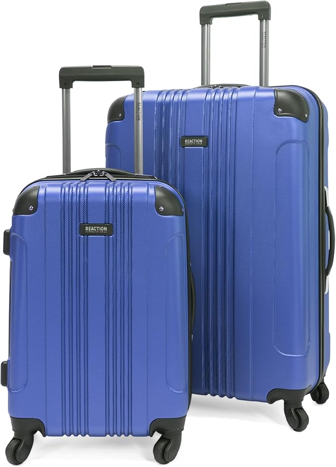 Kenneth Cole REACTION Out of Bounds Lightweight Hardshell 4-Wheel Spinner Luggage, Cobalt Blue, 2-Piece Set (20" & 28")