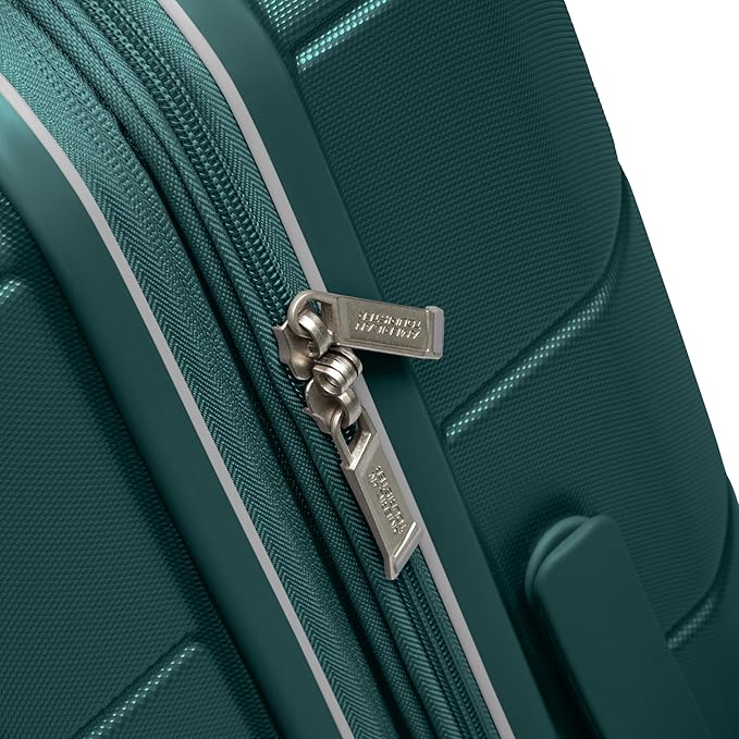 American Tourister Stratum 2.0 Hardside Expandable Luggage with Spinners, Pine Green, 2PC SET (Carry-on/Medium)