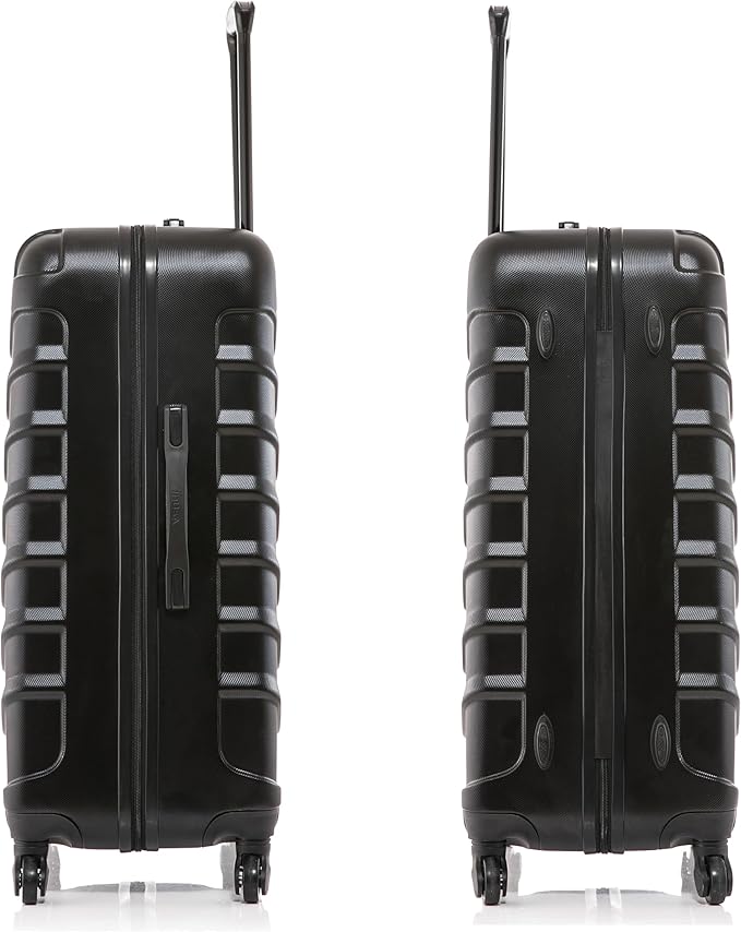 InUSA ENDURANCE Luggage with Spinner Wheels | Spacious Durable Lightweight Hardshell Suitcase, Travel Sets with Handle and Trolley | (20in, 24in, 28in) 3 Piece Luggage Set | Black