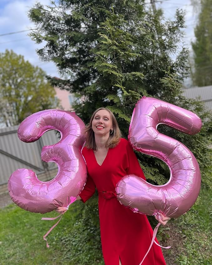 40 Inch Pink Number 1 Balloon, Giant Number 1 Balloons for 11th 12th 21st Birthday Decorations, Party Supplies for Baby Boy Girl, Pink Party Decor