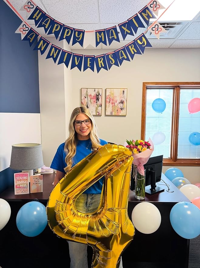 40 Inch Gold Number 7 Balloon, Giant 7 Number Balloons for 7th Birthday Decorations, Party Supplies for Baby Boy Girl, Gold Party Decor