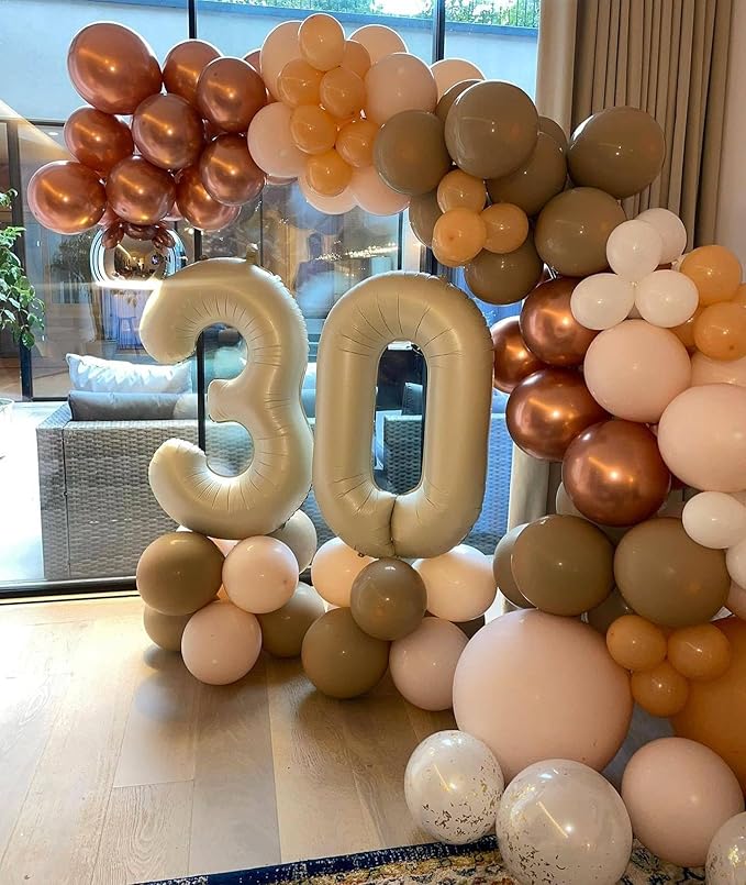 Cream Number 3 Balloon 40 Inch, 3rd Birthday Celebration Supplies for Girls Boys Women Men, 3 Balloon for Girls Boys Theme Party