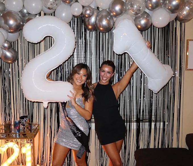 40 Inch White Number 0 Balloon, Giant Number 0 Balloons for 10th 20th 30th 40th Birthday Decorations, Party Supplies for Baby Boy Girl, White Party Decor