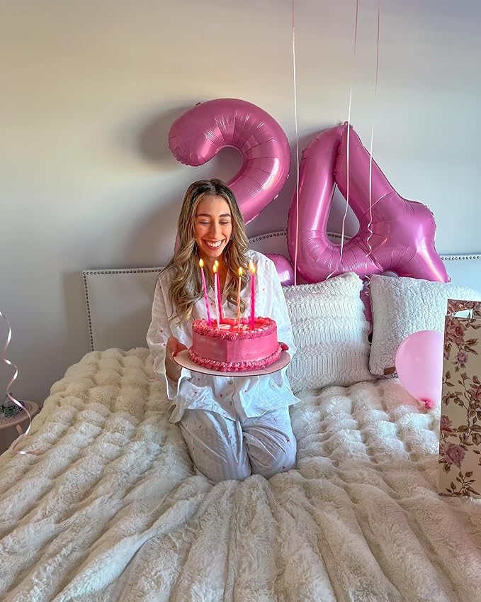 Pink Number 4 Balloon 40 Inch, 4th Birthday Party Decorations for Children, Giant 4 Foil Balloon for Party Supplies