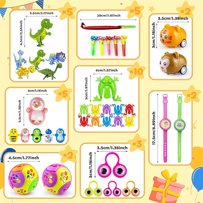 XIPEGPA 62PCS Party Favors Toy Assortment for Classroom Rewards Bulk Toys Birthday Party Toys Goodie Bag Filler Treasure Box Gifts for Boys and Girls