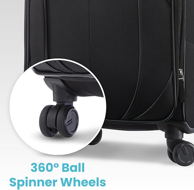 American Tourister 4 KIX 2.0 Expandable Softside Luggage with Spinner Wheels, 24 SPINNER, PURPLE ORCHID