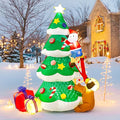 BOHON 7.9 FT Inflatable Christmas Tree Decorations Outdoor, Built-in Rotated Snowflake Light and LEDs, Blow Up Yard Christmas Tree with Santa Claus Dog Gift Boxes Inflatables for Indoor Xmas Decor
