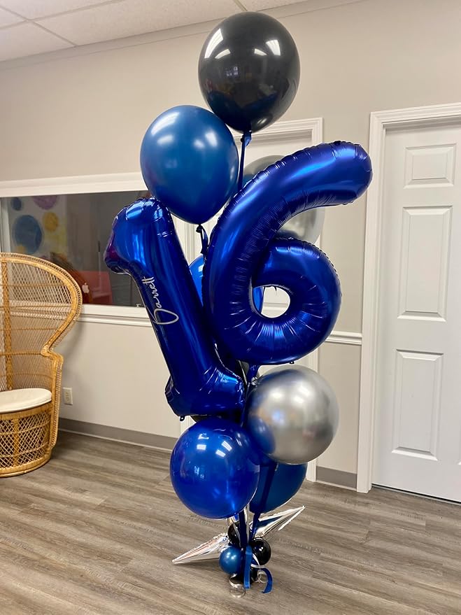 Night Blue Number 9 Balloon 40 Inch, 9 Balloon Number, 9th Birthday Decorations, Night Blue Party Supplies for Boys Girls