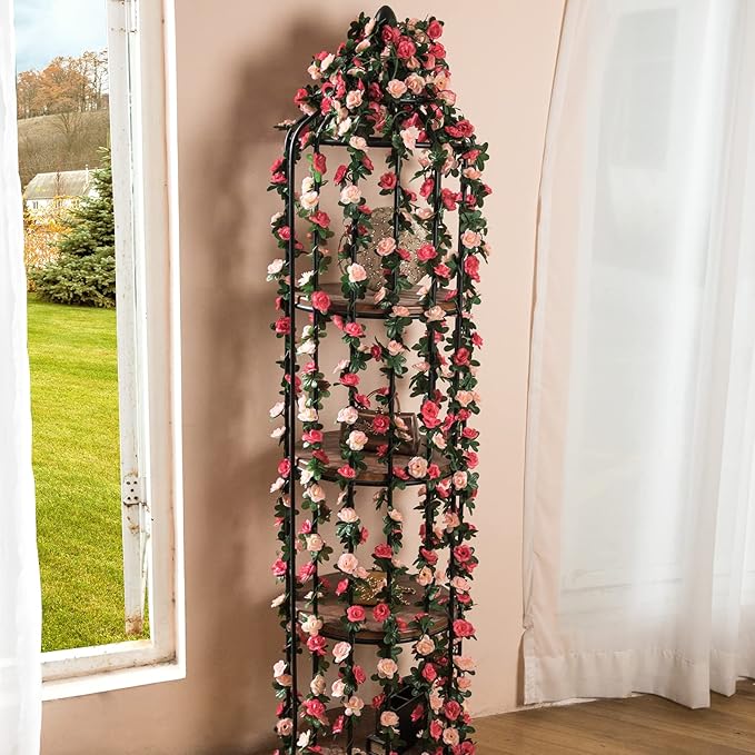 MARTINE MALL Flower Garland Rose Vines, 12 Strands 99Ft Flowers Vines for Bedroom, Rose Flower Garland Decoration, Rose Floral Garland for Room Table Birthday Wedding Party Garden Wall Decor