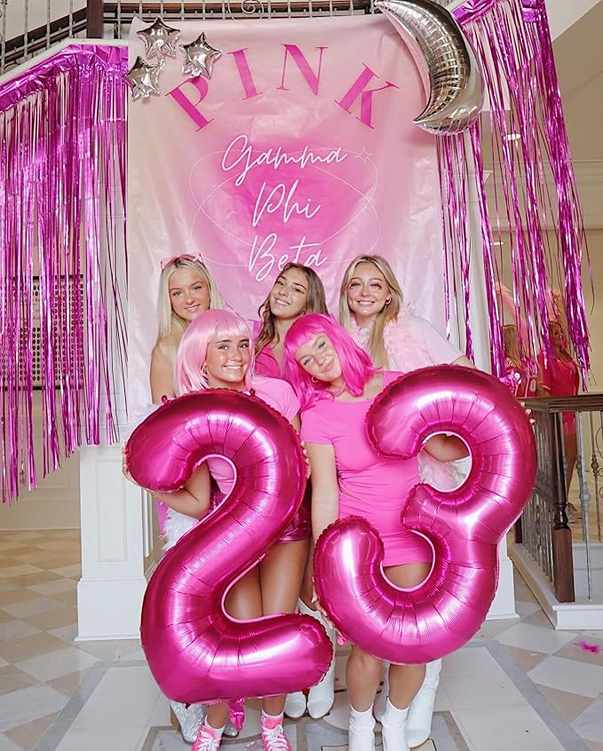 Hot Pink Number 3 Balloon 40 Inch, 3 Balloon Number, 3rd Birthday Decorations, Hot Pink Party Supplies for Boys Girls