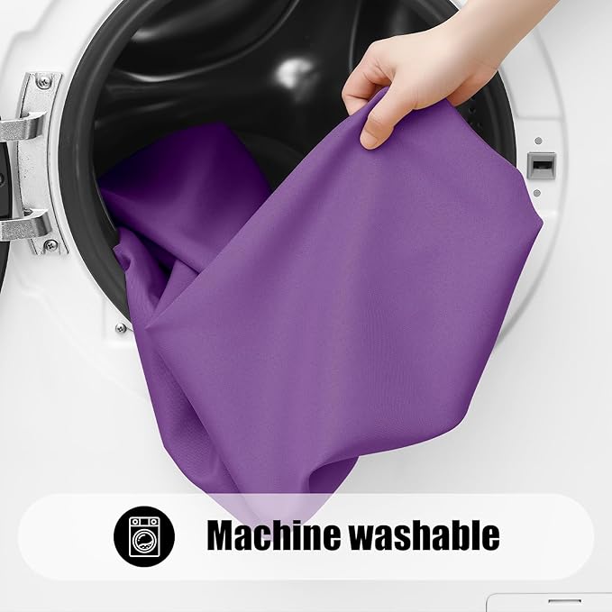 Smiry 2 Pack Rectangle Picnic Table Cloth, Waterproof Elastic Fitted Tablecloths, Washable Polyester Rectangular Patio Table Cover for Camping, Indoor and Outdoor (Purple, 30"x48")