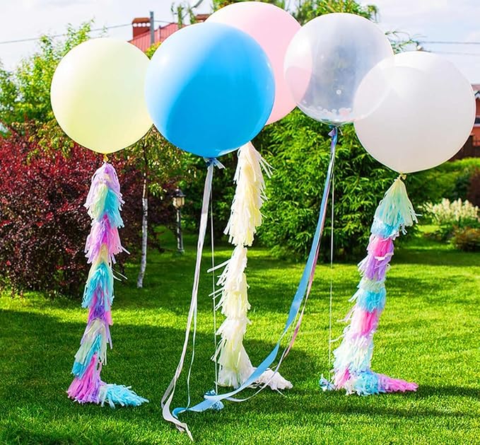 KALOR 36 Inch Giant White Balloons, 6 Pack Large Round White Latex Balloons for Anniversary, Birthday, Christmas, Wedding, Baby Shower Party Decorations