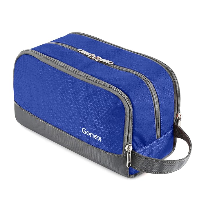 Gonex Travel Toiletry Bag Nylon, Shaving Bag Toiletry Organizer Blue