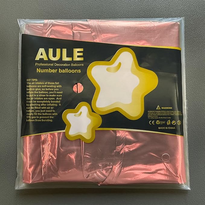 AULE 40 Inch Large 21 Number Balloons Rose Gold Big Foil Number Balloons Giant Helium Happy 21st Birthday Party Decorations for Women Huge Mylar 12 Anniversary Supplies