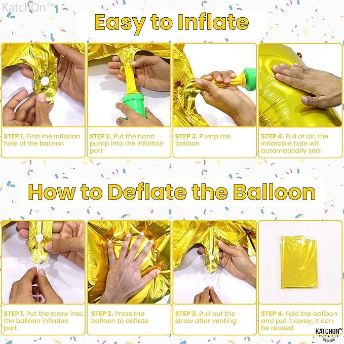 KatchOn, Gold Number 1 Balloons For First Birthday - 40 Inch | Number 1 Balloons for 1st Birthday | 1 Balloons for 1st Decorations | Gold One Balloon For Happy Anniversary Decorations
