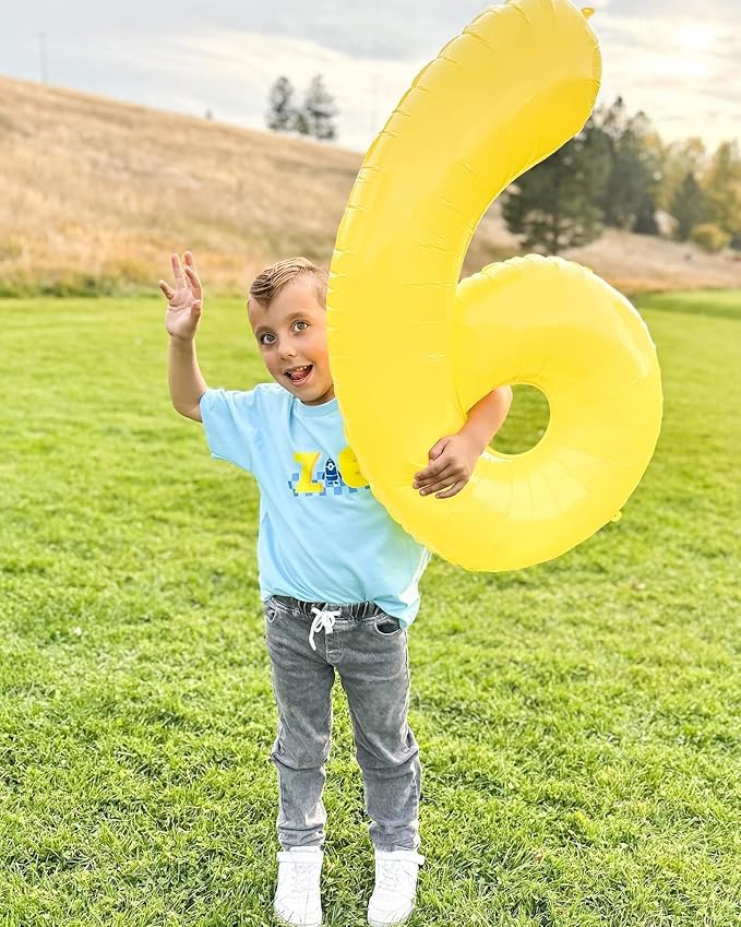 Yellow Number 9 Balloon 40 Inch, 9 Balloon Number, 9th Birthday Decorations, Yellow Party Supplies for Boys Girls
