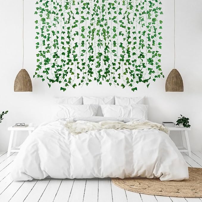 Fake Vines for Room Decor(36Pack252Ft) Aesthetic Artificial Plant Ivy Leaves Hanging Greenery Garlands for Home Bedroom Wall Wedding Christmas Party Office patio Indoor, Outdoor Garden Decor